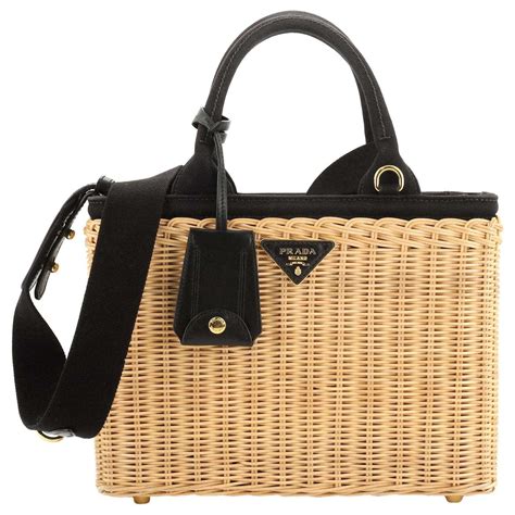 prada wicker clutch bag|Prada wicker tote bag.